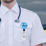 Maxbell Retractable ID Reel Badge Holder Doctor Nursing Gift Office Retractable Cord Blue