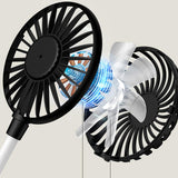 Maxbell Maxbell Mini Portable USB Fan Desk Fan Bendable Cable for Travel Commute Lightweight Black 35x8x2.8cm