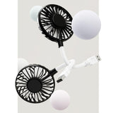 Maxbell Maxbell Mini Portable USB Fan Desk Fan Bendable Cable for Travel Commute Lightweight Black 35x8x2.8cm