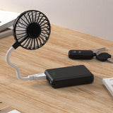 Maxbell Maxbell Mini Portable USB Fan Desk Fan Bendable Cable for Travel Commute Lightweight Black 35x8x2.8cm