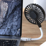 Maxbell Maxbell Mini Portable USB Fan Desk Fan Bendable Cable for Travel Commute Lightweight Black 35x8x2.8cm