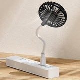 Maxbell Maxbell Mini Portable USB Fan Desk Fan Bendable Cable for Travel Commute Lightweight Black 35x8x2.8cm