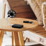 Maxbell Maxbell Mini Portable USB Fan Desk Fan Bendable Cable for Travel Commute Lightweight Black 35x8x2.8cm