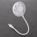 Maxbell Maxbell Mini Portable USB Fan Desk Fan Bendable Cable for Travel Commute Lightweight White 35x8x2.8cm