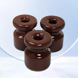 Maxbell Maxbell 10x Porcelain Insulators Electrical Accessories for Wall Wiring Twisted Cord Brown