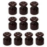 Maxbell Maxbell 10x Porcelain Insulators Electrical Accessories for Wall Wiring Twisted Cord Brown