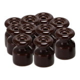 Maxbell Maxbell 10x Porcelain Insulators Electrical Accessories for Wall Wiring Twisted Cord Brown