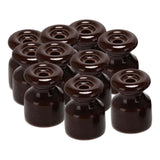 Maxbell Maxbell 10x Porcelain Insulators Electrical Accessories for Wall Wiring Twisted Cord Brown