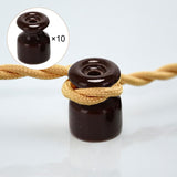 Maxbell Maxbell 10x Porcelain Insulators Electrical Accessories for Wall Wiring Twisted Cord Brown