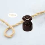 Maxbell Maxbell 10x Porcelain Insulators Electrical Accessories for Wall Wiring Twisted Cord Brown