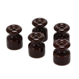 Maxbell Maxbell 10x Porcelain Insulators Electrical Accessories for Wall Wiring Twisted Cord Brown