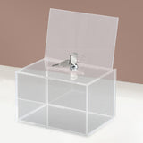 Maxbell Acrylic Donation Box with Lock Suggestion Case for Tabletop Voting Reception Clear