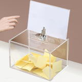 Maxbell Acrylic Donation Box with Lock Suggestion Case for Tabletop Voting Reception Clear