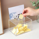 Maxbell Acrylic Donation Box with Lock Suggestion Case for Tabletop Voting Reception Clear