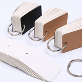 Maxbell Maxbell 4Pcs Index Cards with Ring 400 Sheets Removable Flash Cards with Binder Ring Brown Cover