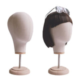 Maxbell Maxbell Mannequin Head Model Wig Hat Display Holder for Shopping Mall Styling Drying Beige