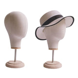 Maxbell Mannequin Head Model Wig Hat Display Holder for Shopping Mall Styling Drying Beige