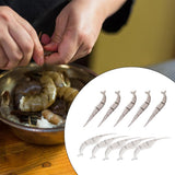 Maxbell Maxbell 10x Kitchen Tool Prawn Shell Removing Gadget Cooking Shrimp Sheller Deveiner Clear and Gray