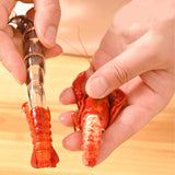 Maxbell Maxbell 10x Kitchen Tool Prawn Shell Removing Gadget Cooking Shrimp Sheller Deveiner Gray