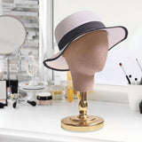 Maxbell Mannequin Head Stand for Hats Caps Storage Display Headdress Wig Head Holder Golden