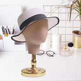 Maxbell Mannequin Head Stand for Hats Caps Storage Display Headdress Wig Head Holder Golden