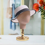 Maxbell Mannequin Head Stand for Hats Caps Storage Display Headdress Wig Head Holder Golden