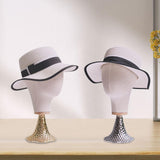 Maxbell 54cm Mannequin Head Model Hat Display Stand for Professional or Personal Use Gold Base