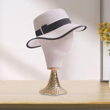 Maxbell 54cm Mannequin Head Model Hat Display Stand for Professional or Personal Use Gold Base