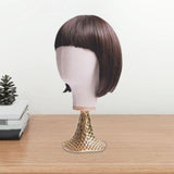 Maxbell 54cm Mannequin Head Model Hat Display Stand for Professional or Personal Use Gold Base