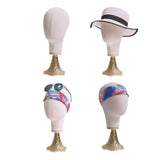 Maxbell 54cm Mannequin Head Model Hat Display Stand for Professional or Personal Use Gold Base