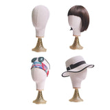 Maxbell 54cm Mannequin Head Model Hat Display Stand for Professional or Personal Use Gold Base