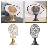 Maxbell Wig Display Holder Metal Hat Rack Hat Display Holder for Home Store Caps Gold