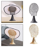 Maxbell Wig Display Holder Metal Hat Rack Hat Display Holder for Home Store Caps Gold