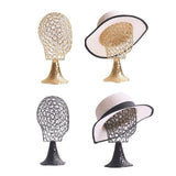 Maxbell Wig Display Holder Metal Hat Rack Hat Display Holder for Home Store Caps Gold