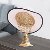 Maxbell Wig Display Holder Metal Hat Rack Hat Display Holder for Home Store Caps Gold