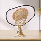 Maxbell Wig Display Holder Metal Hat Rack Hat Display Holder for Home Store Caps Gold