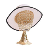 Maxbell Wig Display Holder Metal Hat Rack Hat Display Holder for Home Store Caps Gold