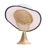 Maxbell Wig Display Holder Metal Hat Rack Hat Display Holder for Home Store Caps Gold