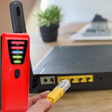 Maxbell EMF Meter Portable 5 LED Indicators for Outdoor Inspections Office Household Red