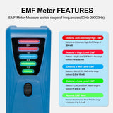 Maxbell EMF Meter Portable 5 LED Indicators for Outdoor Inspections Office Household Blue