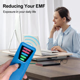 Maxbell EMF Meter Portable 5 LED Indicators for Outdoor Inspections Office Household Blue
