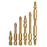 Maxbell 6Pcs Phillips Bits Drill Bit Alloy Steel Home Magnetic Screwdriver Bits Set