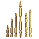 Maxbell 6Pcs Phillips Bits Drill Bit Alloy Steel Home Magnetic Screwdriver Bits Set