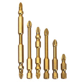 Maxbell 6Pcs Phillips Bits Drill Bit Alloy Steel Home Magnetic Screwdriver Bits Set