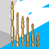 Maxbell 6Pcs Phillips Bits Drill Bit Alloy Steel Home Magnetic Screwdriver Bits Set