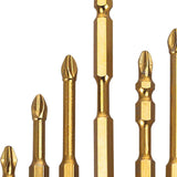 Maxbell 6Pcs Phillips Bits Drill Bit Alloy Steel Home Magnetic Screwdriver Bits Set