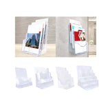 Maxbell Acrylic Brochure Holder Clear Display Stand for Booklets Magazines Pamphlets Single Grid