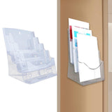 Maxbell Acrylic Brochure Holder Brochure Display Stand for Magazines Booklets School A4 4 Tier