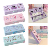 Maxbell Maxbell Trolley Suitcase Pencil Case Holder Double Layered for Children Bedroom Home Purple