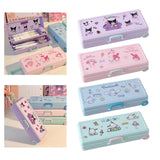 Maxbell Maxbell Trolley Suitcase Pencil Case Holder Double Layered for Children Bedroom Home Purple